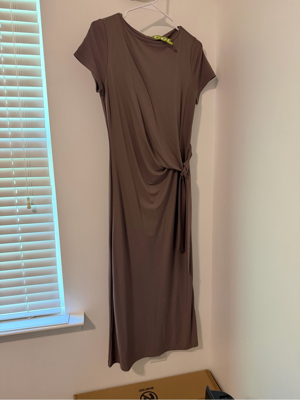 OGL Short-Sleeve Tie-Waist Midi Dress - Picture 2 of 4